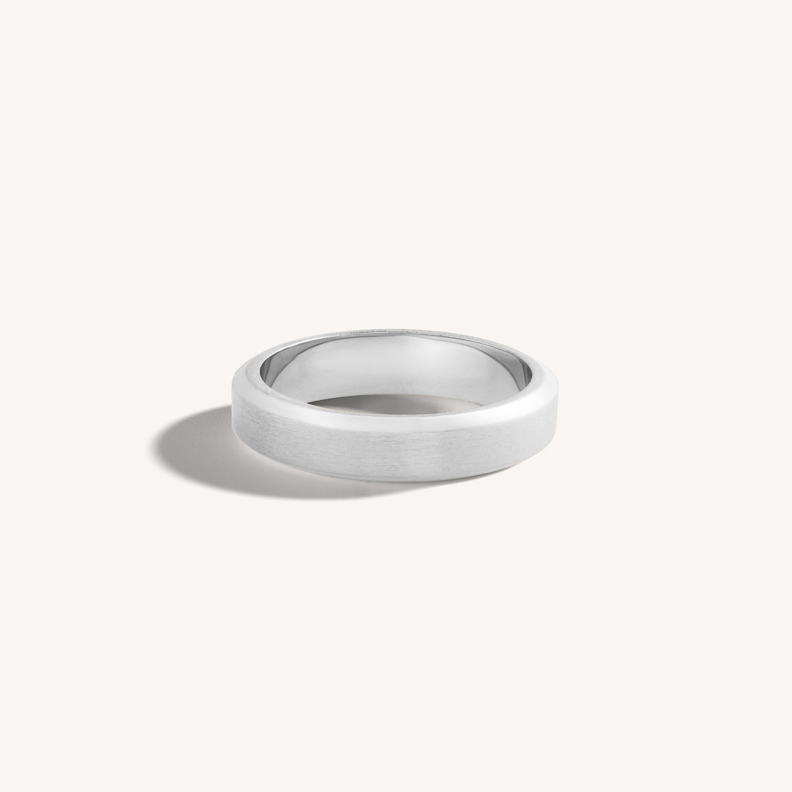 Brushed Slim Beveled Ring