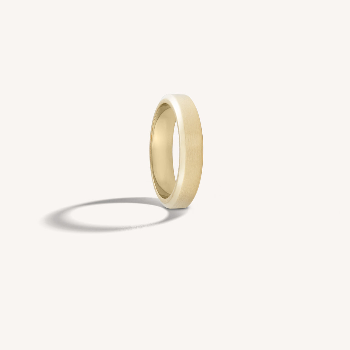Brushed Slim Beveled Ring