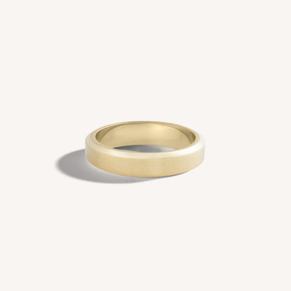 Brushed Slim Beveled Ring